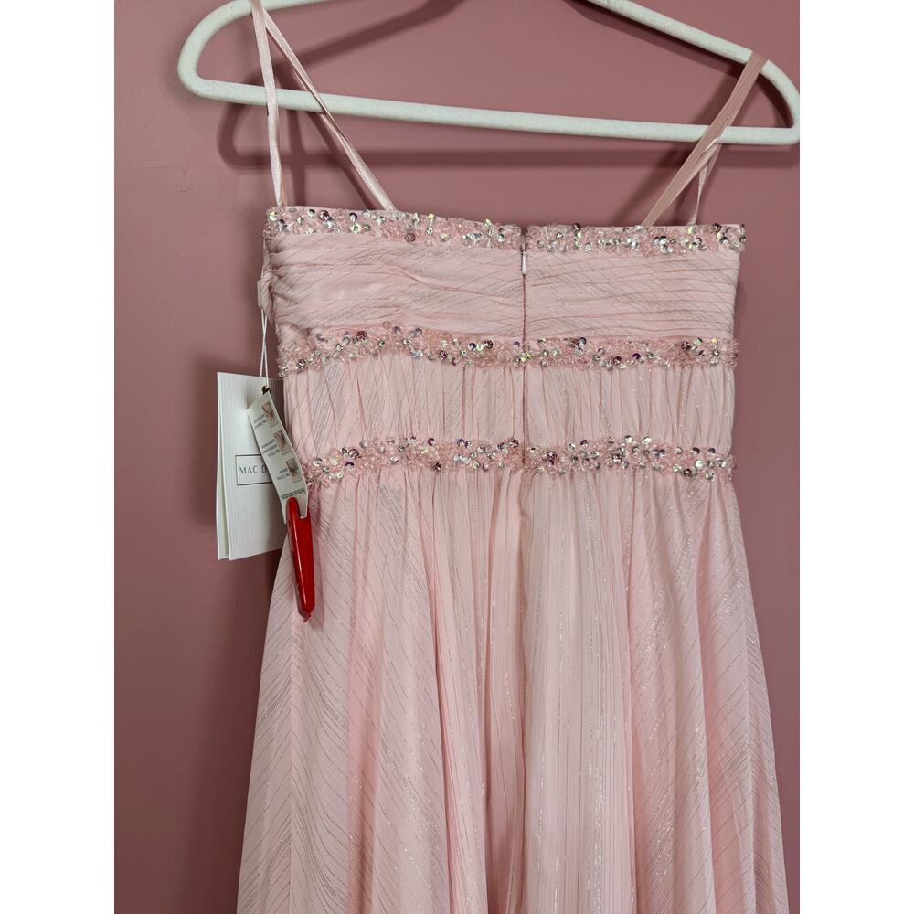 NEW NWT Mac Duggal Beaded Ruffle High Low Gown SYLE 68096 Size 2 in Pink - Picture 8 of 9